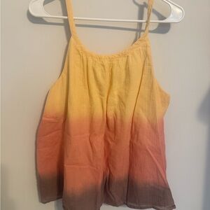 Anthropologie Sunset Gradient Tank Top - Yellow, Orange, Brown